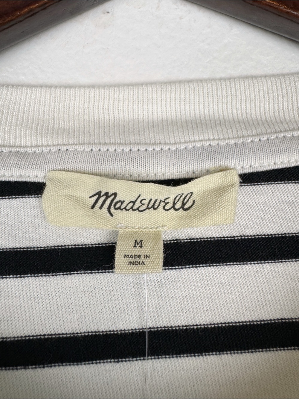 Madewell Perfect Boxy Tie Waist Drawstring Jersey Tee White Black Stripes M NWT - Picture 7 of 8